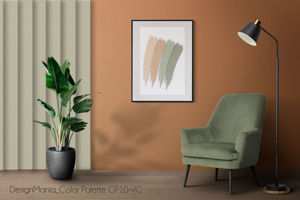 Picture frame mockup psd hanging in modern living room home deco