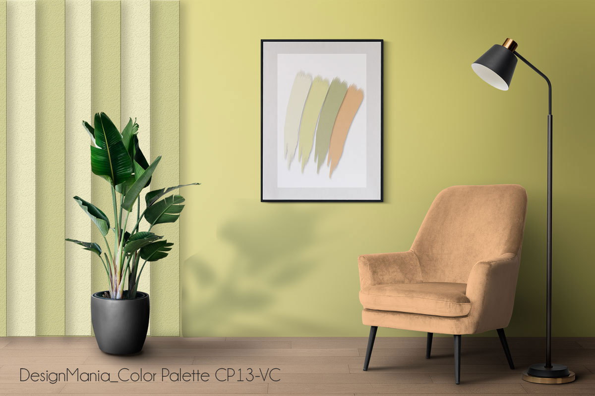 Picture frame mockup psd hanging in modern living room home deco