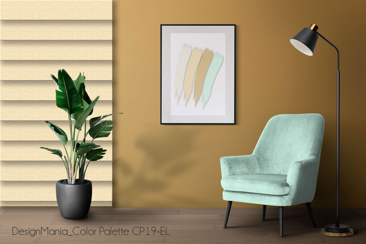 Picture frame mockup psd hanging in modern living room home deco