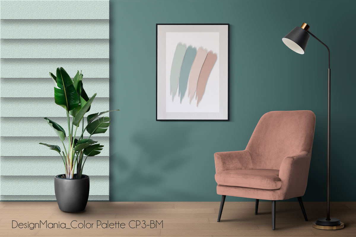 Picture frame mockup psd hanging in modern living room home deco