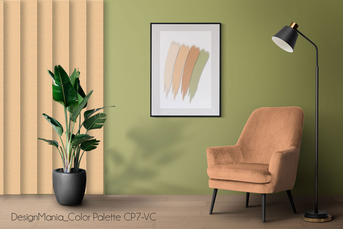 Picture frame mockup psd hanging in modern living room home deco