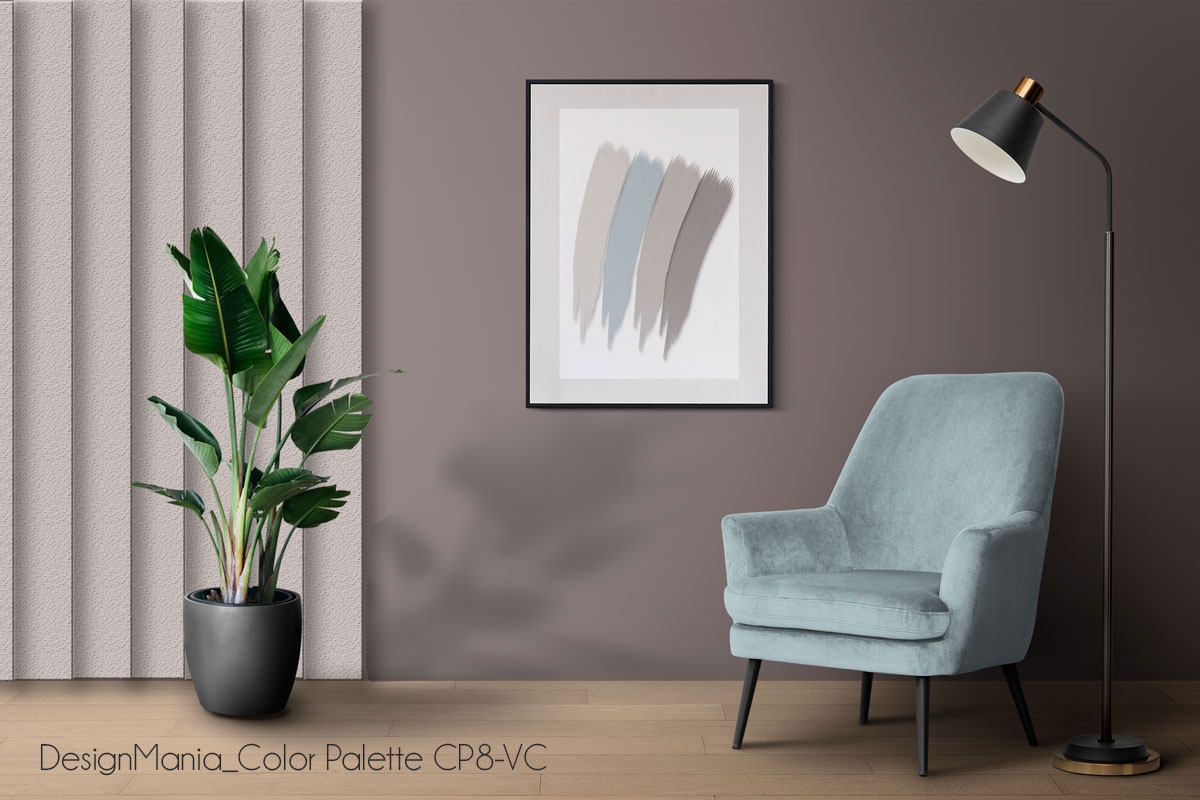 Picture frame mockup psd hanging in modern living room home deco